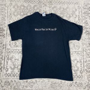 Without Music Life Would B Flat T Shirt Spell out Men’s Short Sleeve Size Large